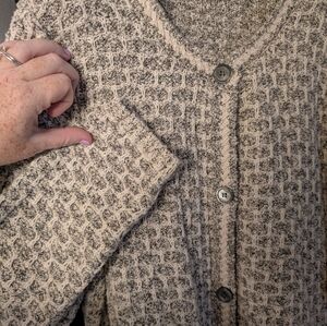 Name Your Price: Moving Sale! Tweed cardigan sweater lady jacket in Gray XXL